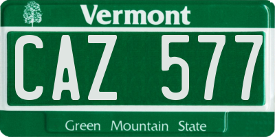 VT license plate CAZ577
