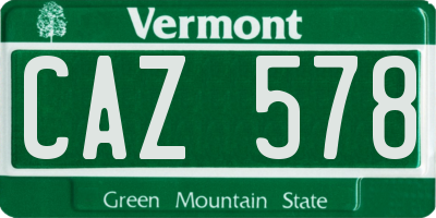 VT license plate CAZ578