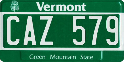VT license plate CAZ579