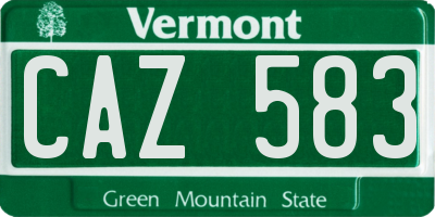 VT license plate CAZ583