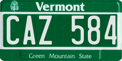 VT license plate CAZ584