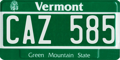 VT license plate CAZ585