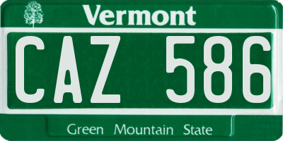 VT license plate CAZ586