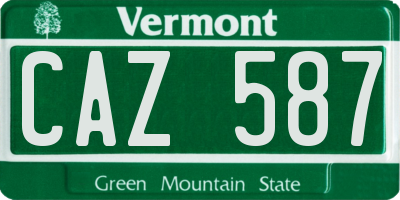 VT license plate CAZ587