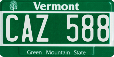 VT license plate CAZ588