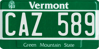 VT license plate CAZ589