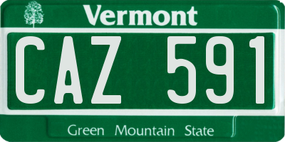 VT license plate CAZ591