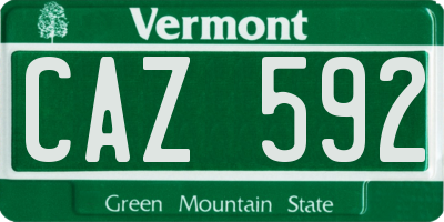 VT license plate CAZ592