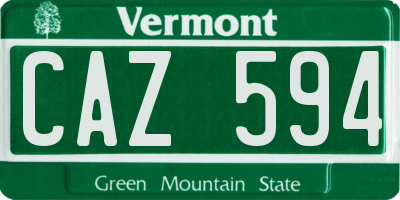 VT license plate CAZ594