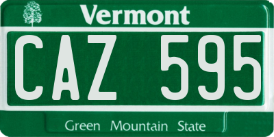 VT license plate CAZ595
