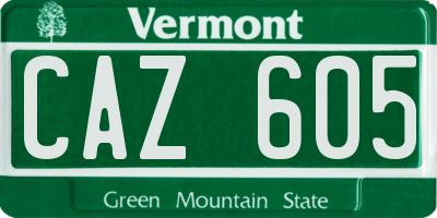 VT license plate CAZ605