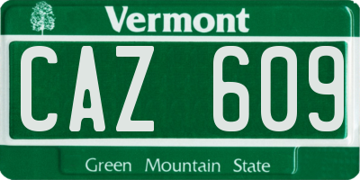 VT license plate CAZ609