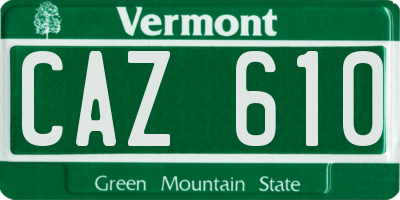 VT license plate CAZ610