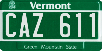 VT license plate CAZ611