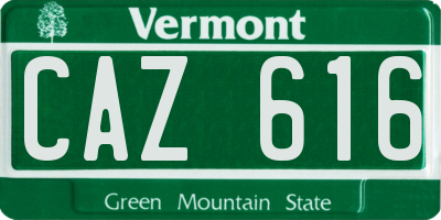 VT license plate CAZ616