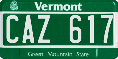 VT license plate CAZ617