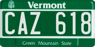 VT license plate CAZ618