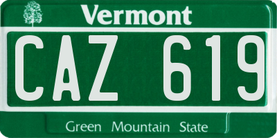 VT license plate CAZ619