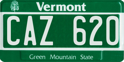 VT license plate CAZ620