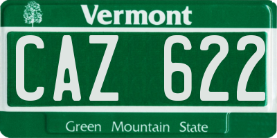 VT license plate CAZ622