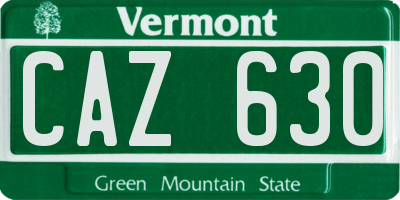 VT license plate CAZ630