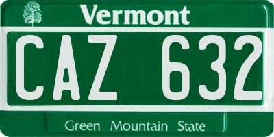 VT license plate CAZ632