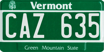 VT license plate CAZ635