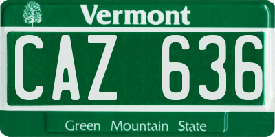 VT license plate CAZ636