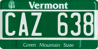 VT license plate CAZ638