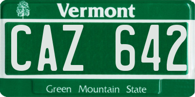 VT license plate CAZ642