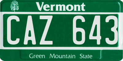 VT license plate CAZ643