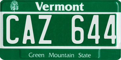 VT license plate CAZ644