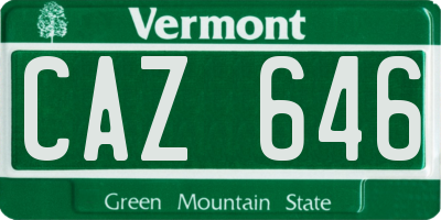 VT license plate CAZ646