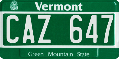 VT license plate CAZ647