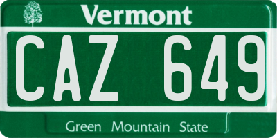 VT license plate CAZ649