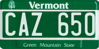 VT license plate CAZ650