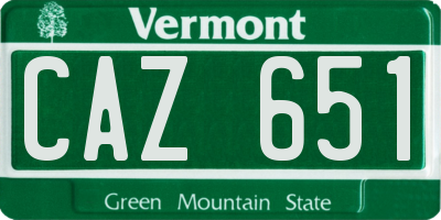 VT license plate CAZ651