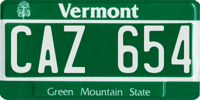 VT license plate CAZ654