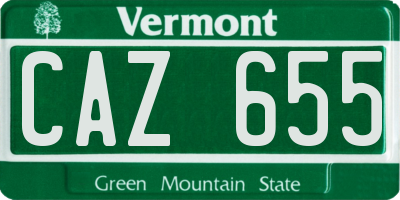 VT license plate CAZ655