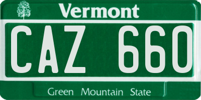 VT license plate CAZ660