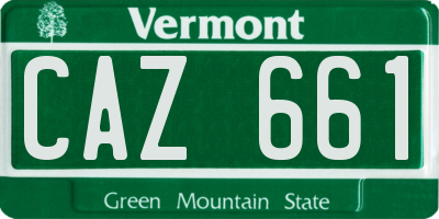 VT license plate CAZ661