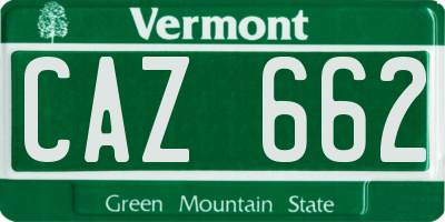 VT license plate CAZ662