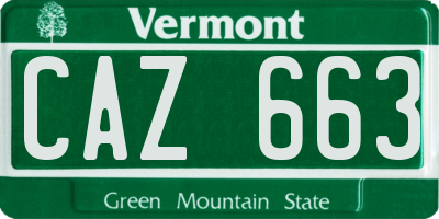 VT license plate CAZ663