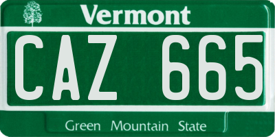 VT license plate CAZ665