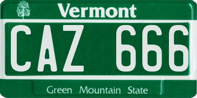 VT license plate CAZ666