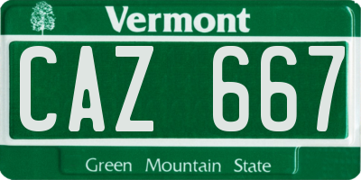 VT license plate CAZ667