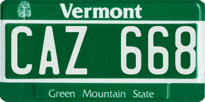 VT license plate CAZ668