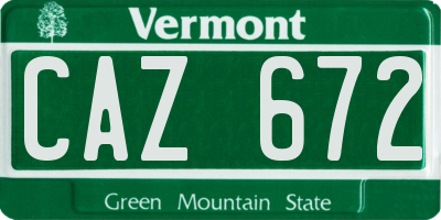 VT license plate CAZ672