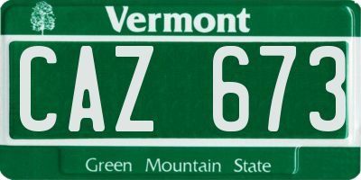 VT license plate CAZ673