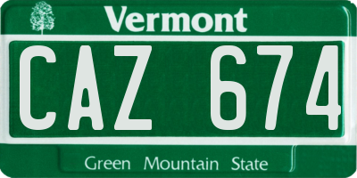 VT license plate CAZ674